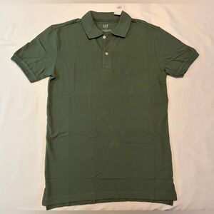 GAP Green Stretch Piqué Polo Shirt XS Tall Petite Short Sleeve Classic Fit NWT